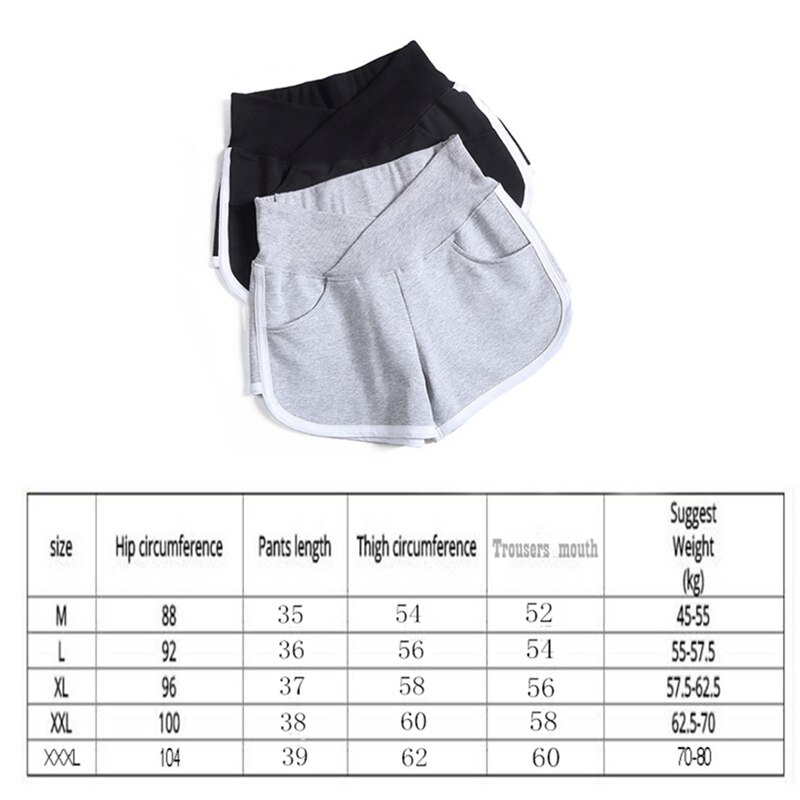 Sommer kvinder gravide korte bukser gravid shorts gravid lavtaljede fritidssport plus size pantalon bukser dametøj