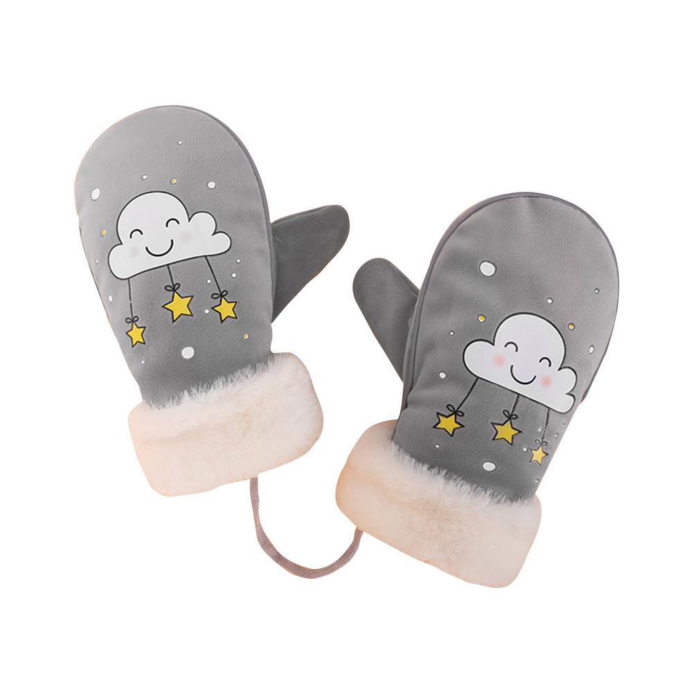 Kinderen Winter Warme Handschoenen Winddicht Voor Kinderen Jongens Meisjes Ski Fietsen Klimmen Outdoor Handschoenen Waterdicht Anti-Slip: Light Grey