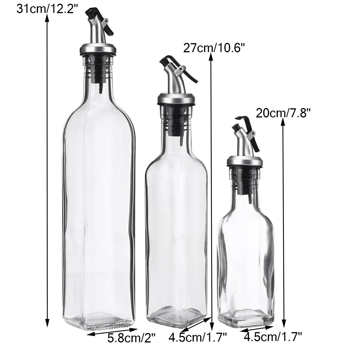 150/250/500ML Transparent Glass Oil Bottle Sauce Bottle Glass Storage Bottles for Soy Sauce Vinegar Oil Kitchen Tool Accessories