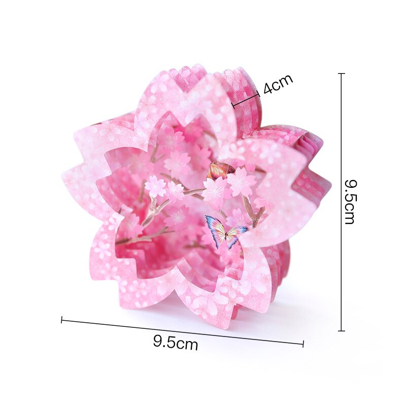 3D Handgemachte Blume Kasten bilden Rosa Sakura Papier Einladung Gruß Karte Jahrestag Hochzeit Party Valentinstag Vorschlagen