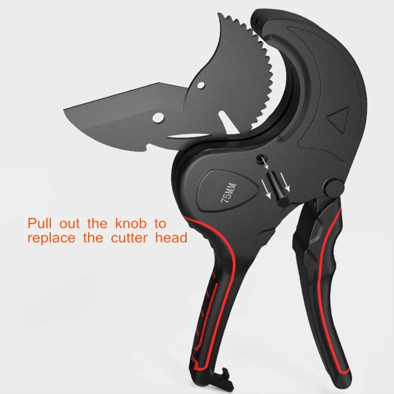 Pipe Cutter 32mm 42mm 63mm 75mm Aluminum Alloy Body Ratchet Scissors Tube Cutter PVC/PU/PP/PE Hose Cutting Hand Tools