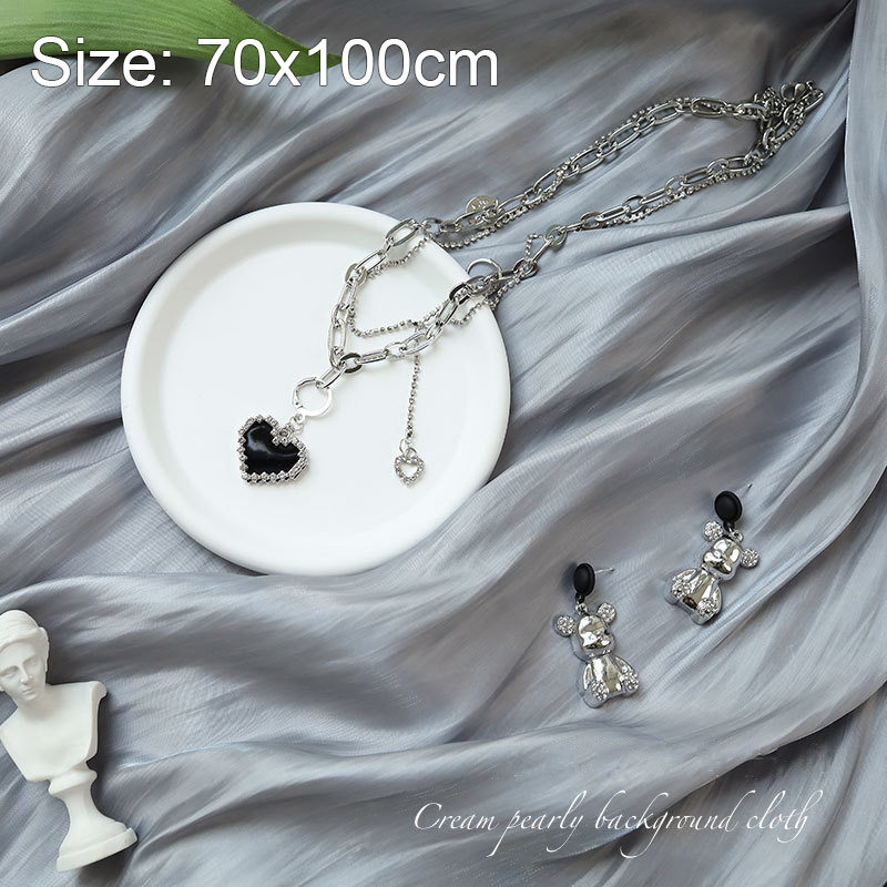Accesorios de fotografía novedosa, fondo de , tela de seda, Color sólido, fotografía de estudio fotográfico para joyería, juguete cosmético, producto pequeño: Gris claro