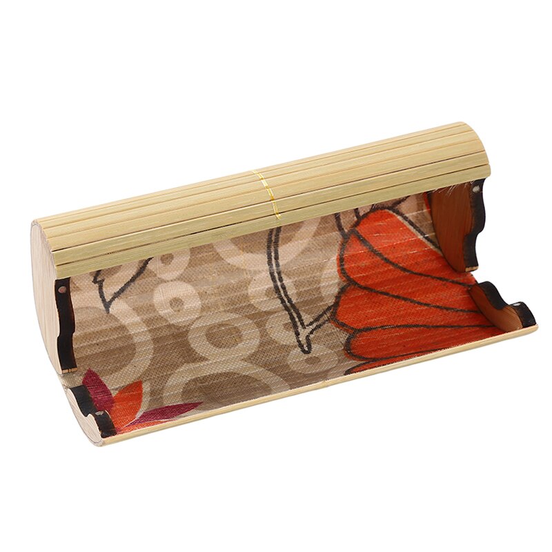 Sunglass Case Eyewear Spectacle Eyeglass Box Bamboo Glasses Case Handmade Hard Square Cylinder Bamboo Strip