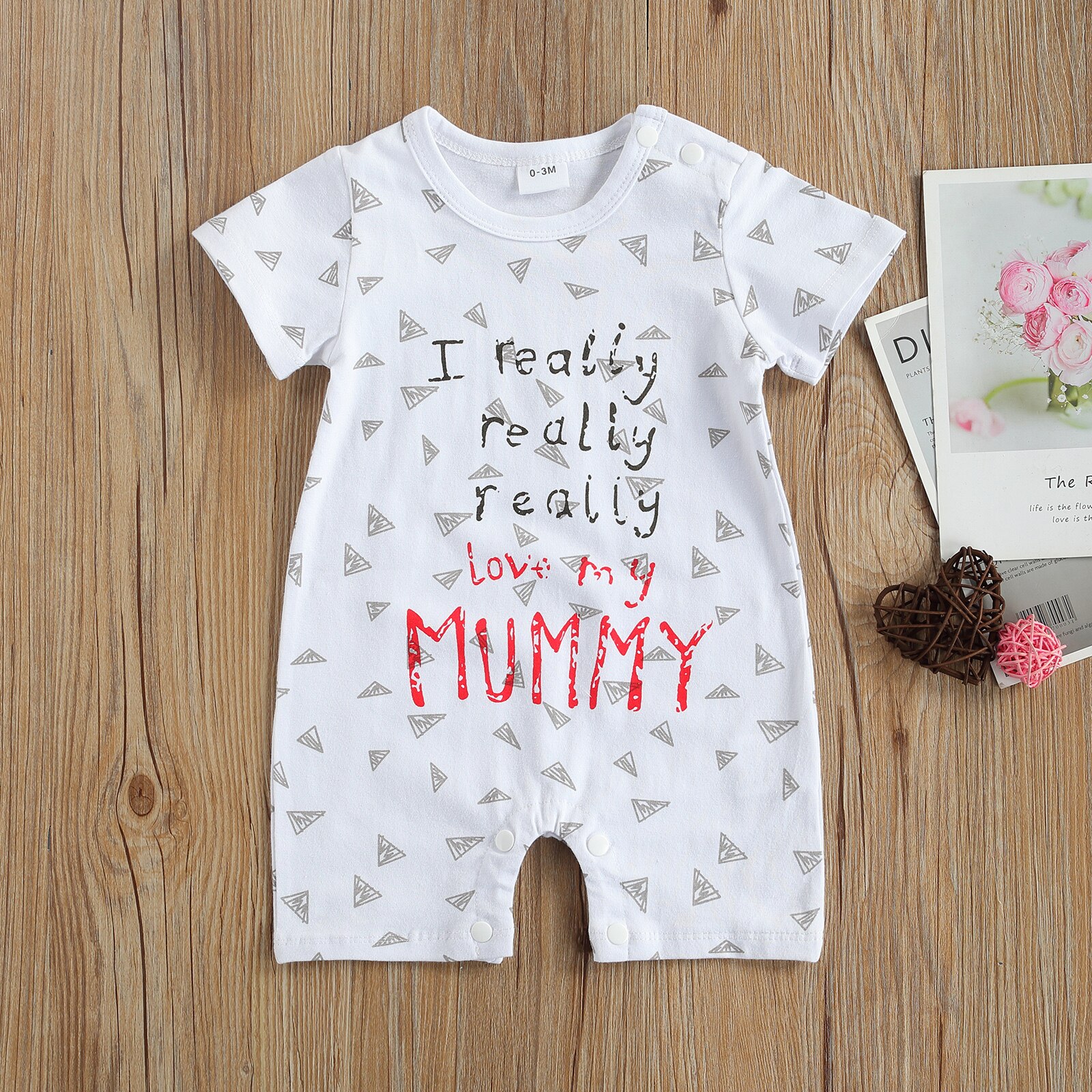Newborn Baby Romper Letter Printed Short Sleeve Jumpsuit Crew Neck Garment Summer Infant Baby Girls Boys Romper 0-12 Months