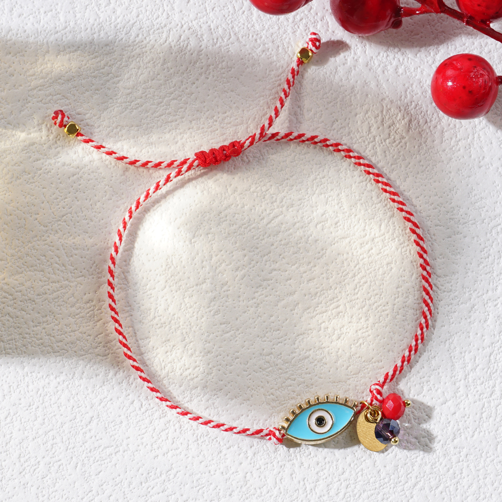 gehen2boho 2024 Martis Schmuck Legierung Böse Augen Kristall Perlen Kette Griechischen März Armbinde Für Frauen Zarte Neujahrsgeschenke