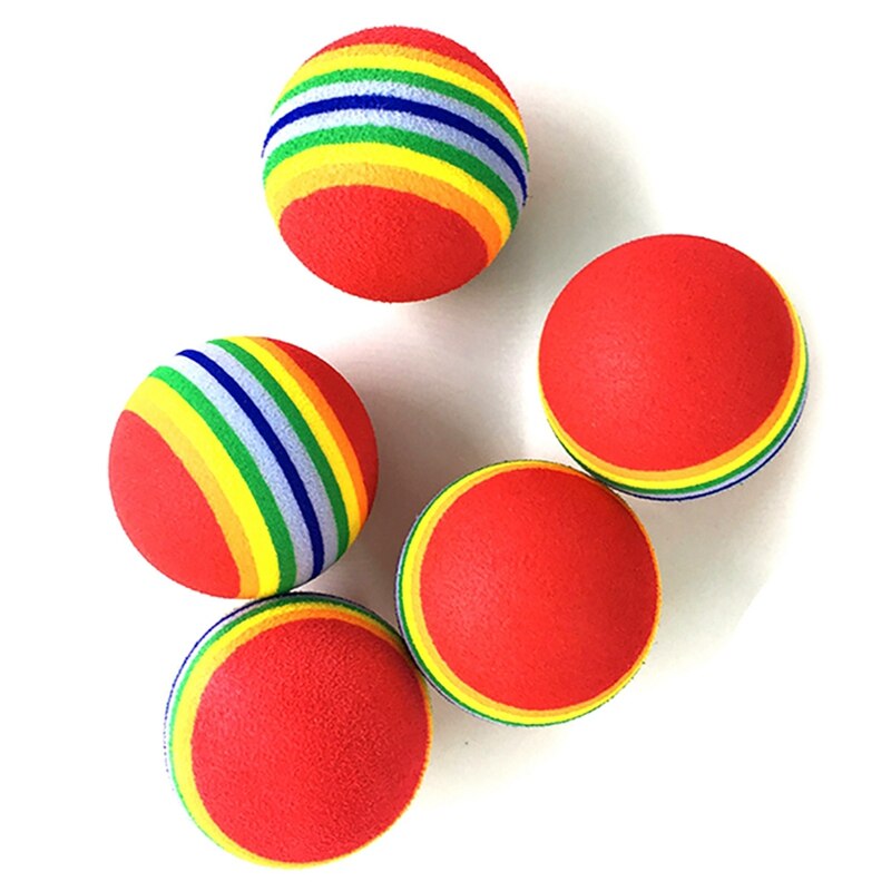 10Stck Regenbogen Ball Katze Spielzeug Bunte Ball Interaktive Haustier Kätzchen kratzen Natürliche Schaum EVA Ball Ausbildung Haustier Lieferungen Produkt