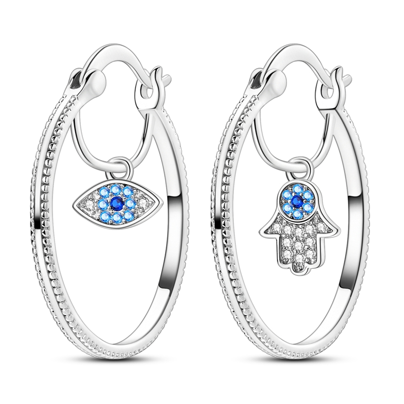 925 Sterling Silver Zirconium Hoop Earrings For Women Jewelry Anniversary Wedding Making Jewelry