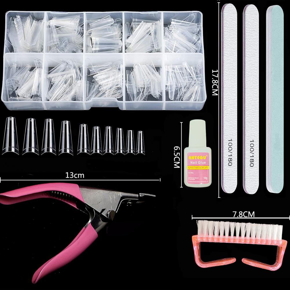 7 Stks/set Stijlvolle Nail Art Kit Plastic Nail Tips Set Milieuvriendelijke Voor Nagels Salon