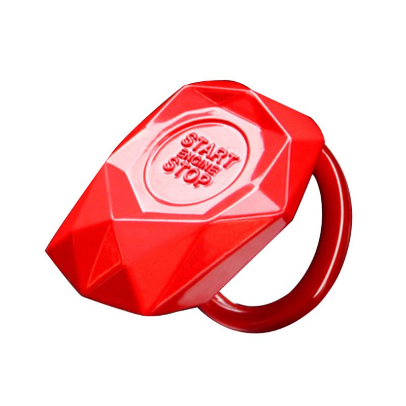 Universal Engine Start Stop Switch Button Push Protection Cover Decorative Trim Sticker Car Interior Accessories: Red