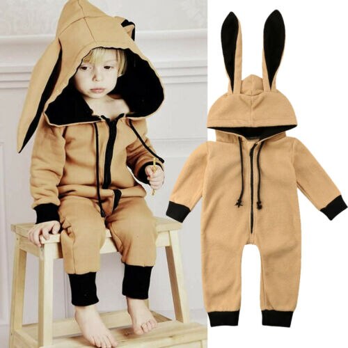 Arrivels Easter Infant Baby Newborn Winter 3D Rabbit Jumpsuit Romper Plush Warm Down Boys Girls Clothes