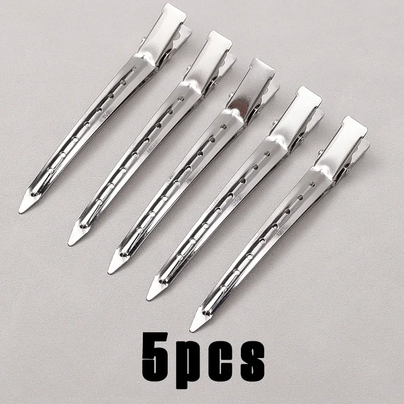Pinzas para el cuidado del cabello, sección de peluquería de acero inoxidable, tocado, horquilla de Metal DIY, horquillas de posicionamiento de partición de pico de pato para niñas: YELLOW