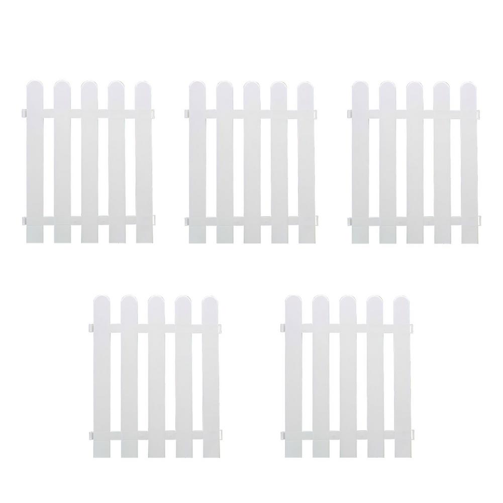 5PCS Garden Picket Fence Plastic Detachable Courtyard Indoor Garden Fence Lawn Wedding Garden Decoration Vegetable Small Fence: 5pcs 40x50cm
