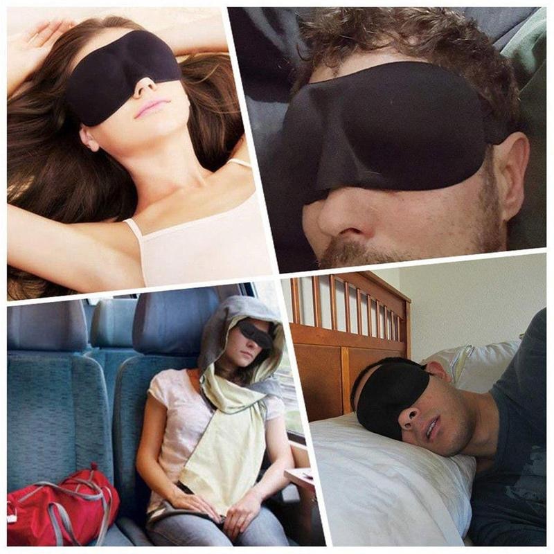 Mascarilla para dormir 3D Natural para hombre y mujer, parche para los ojos, suave, portátil, para viajes