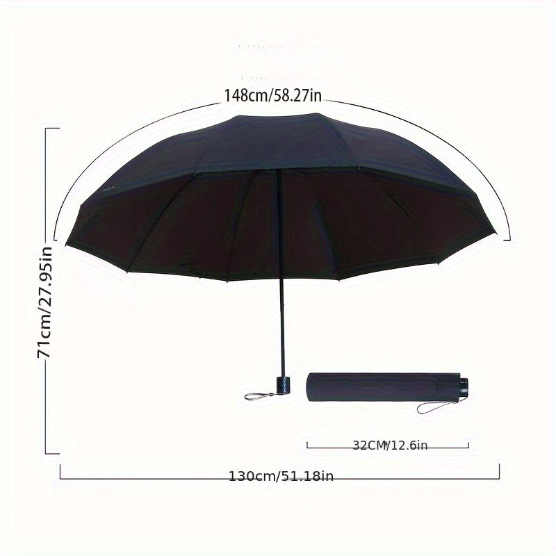 Supergroßer Klappschirm, 130 cm, für Herren und Damen, winddicht, Regenschirme, faltbar, Geschäft-Sonnen-Regenschirm, Reise-Familien-Regenschirm