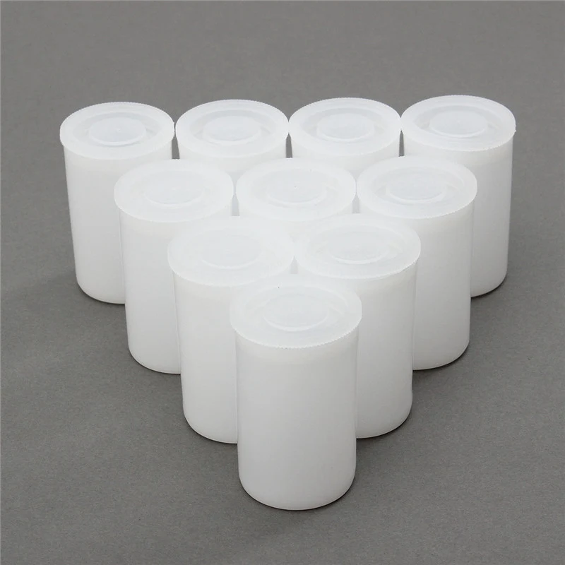 100PCS Plastic Visaas Pot Pot Film Bus Camera Reel Container Opbergdoos Kan Doos voor Accessoires Art kralen Pil: WHITE
