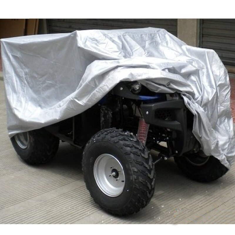 Nowy anty-uv czarny srebrny Camo Quad ATV ATC deszcz wodoodporna pokrywa XL XXL 3XL rozmiar: 3XL-256x110x120cm / srebro