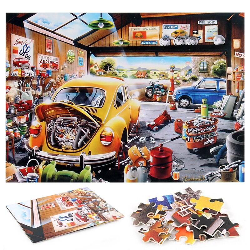 Jinletong Puzzel 1000 Stuks Adult Jigsaw Speelgoed Auto Cartoon Wereld Puzzel Homeschool Levert Educatief