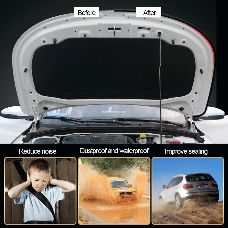 B forme voiture porte joint bandes son autocollant en caoutchouc pour Ford Mondeo mk4 Focus 2 3 mk3 Fiesta mk7 Ranger Fusion Kuga Ka accessoires