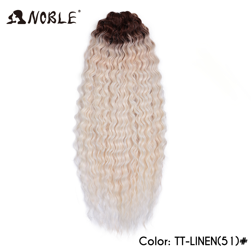 Extensiones de cabello trenzado de onda profunda sintética, pelo rizado de ganchillo, giro de pelo Noble, 24 pulgadas, resistente al calor: P4 / 613