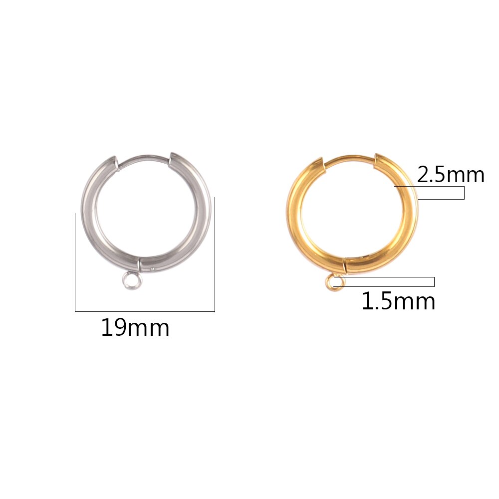 10 unids/lote de pendientes DIY de acero inoxidable 316L, Base de montaje para pendientes de aro para joyería DIY, suministros para fabricación de pendientes, accesorios: M / Rojo