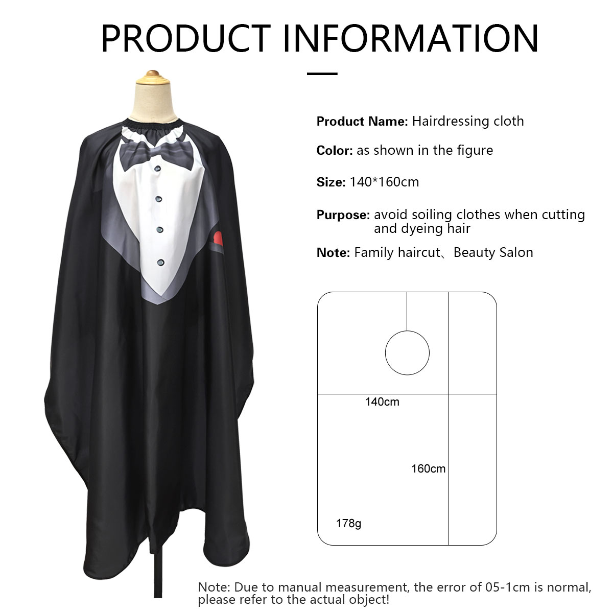 Kapperscape voor heren, kappersschort, kapperskleding, gereedschap voor de kapper, kappersbenodigdheden