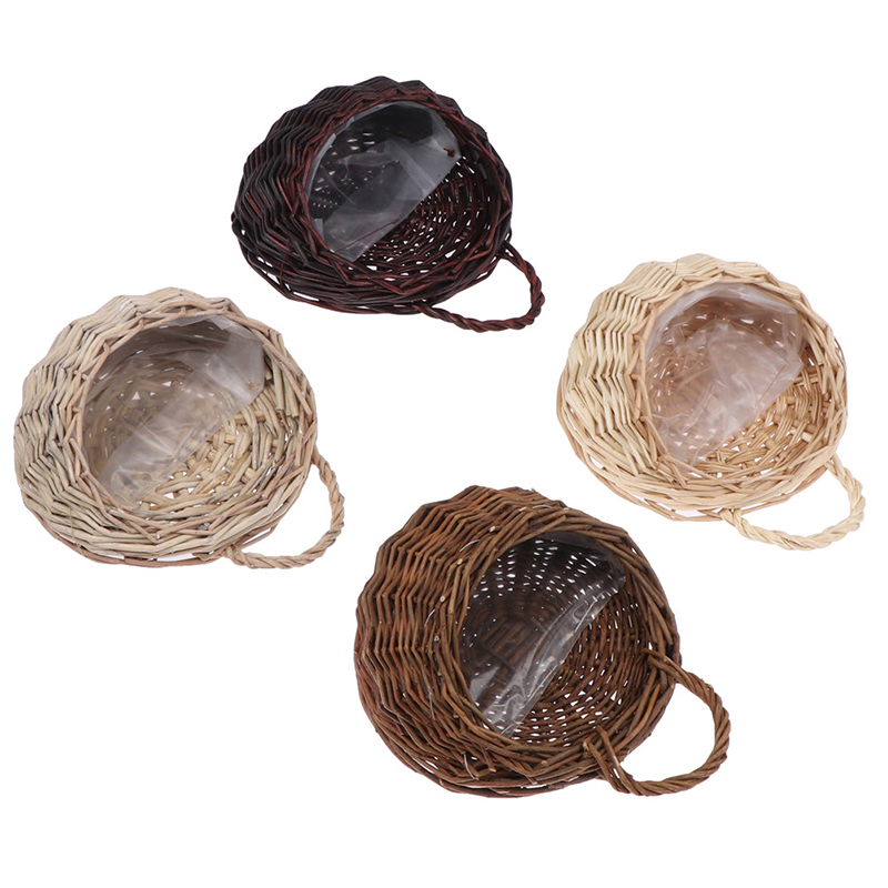 Cesta De Vime Pendurado De Parede, Plantador De Flores, Pote Da Videira Do Jardim, Suporte De Plantas, Vaso De Flores Do Ninho, Decoração De Casa