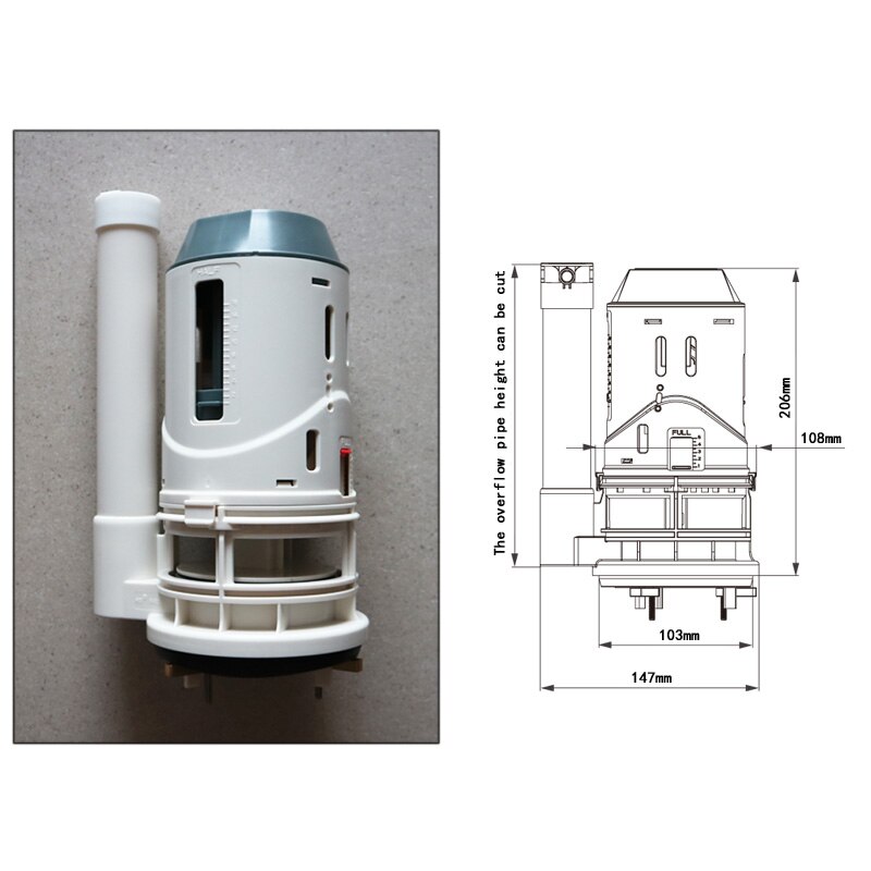 Split toilet accessories Water tank connected to the toilet Double flush water Drain valve One-piece toilet Water tank parts: 4200 Siamese