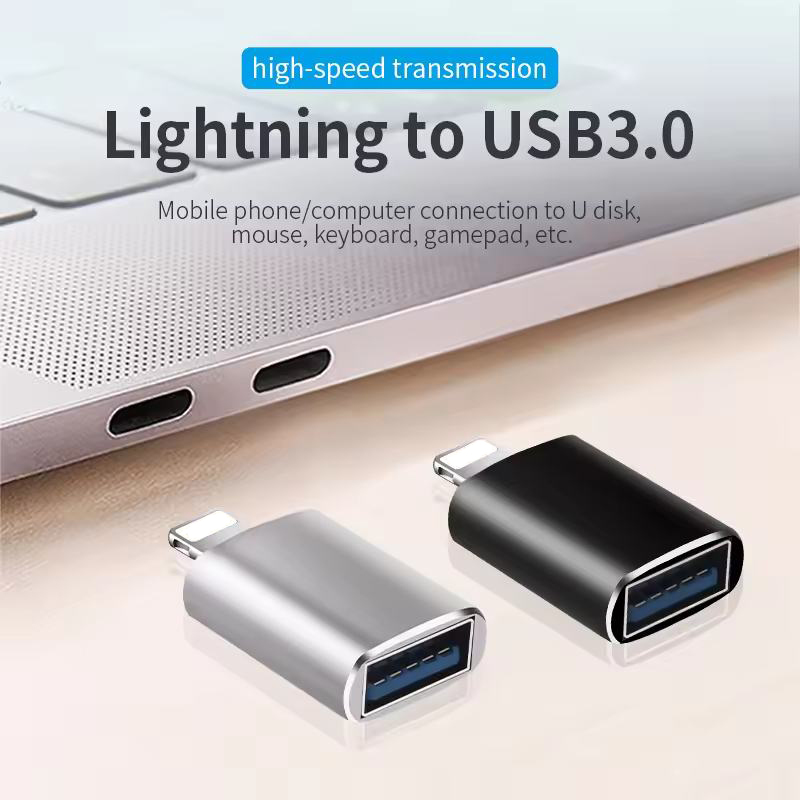USB 3.0 OTG-Adapter für iPhone 14 13 12 11 Pro XS Max XR X 8 7 iPad, Lightning-zu-USB 3.0-Adapter, kompatibel mit iOS 13 und höher