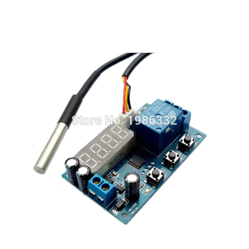 12V High precision Intelligent Thermoregulator Thermostat Temperature Controller DS18B20 Sensor Delay Timer Time Relay Switch