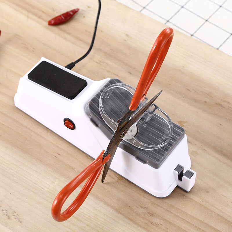 USB Electric Knife Sharpener Adjustable For Kitchen Knives Tool Knife Scissor Sharpening White medium and fine grinding blade