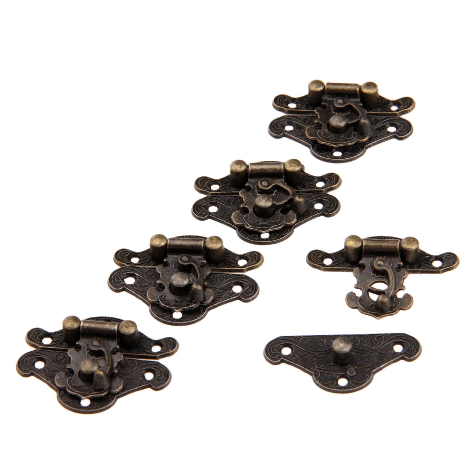 5Pcs Iron Antique Bronze Box Latch For Wine Box Box Wooden Box Decorative Hinges For Home Retro Hardware Durable