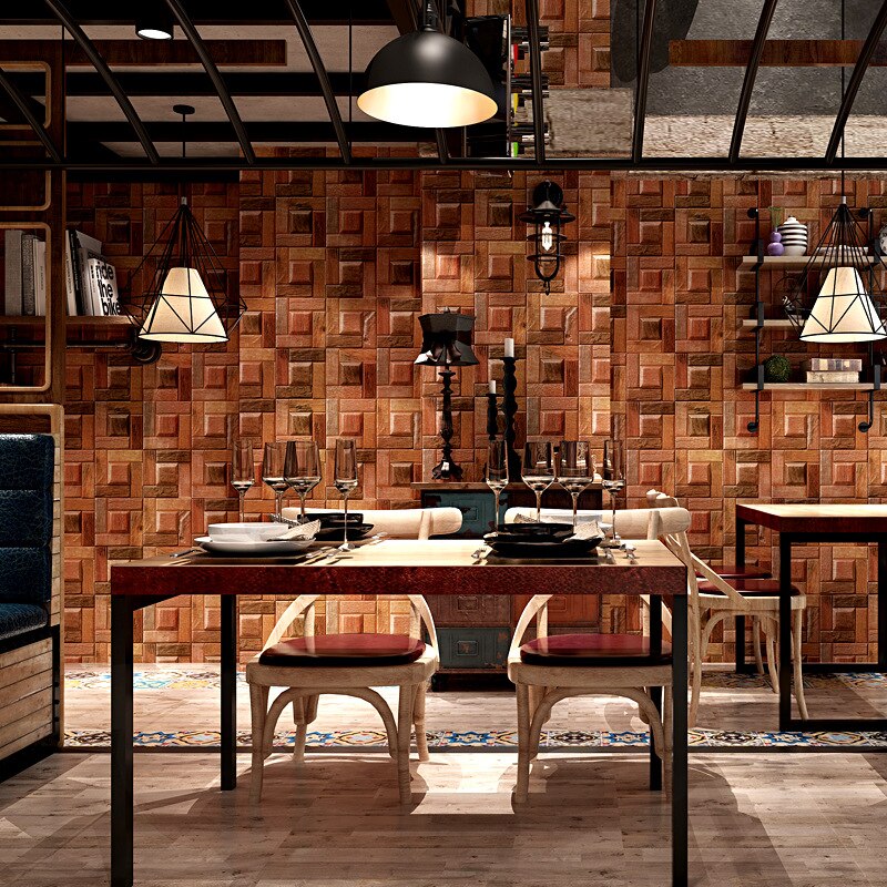 Woodgrainwallpaperretronostalgic wood grain imitation wood grain bark log color 3D three dimensional Chinese classical wallpaper