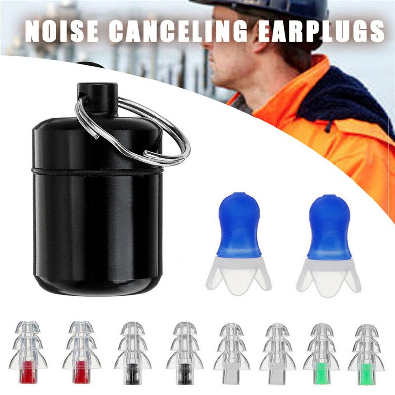 1 Pair Noise Cancelling Earplugs Hearing Protection Reusable Silicone Ear Plugs For Sleep Concerts Musician Bar Drummer