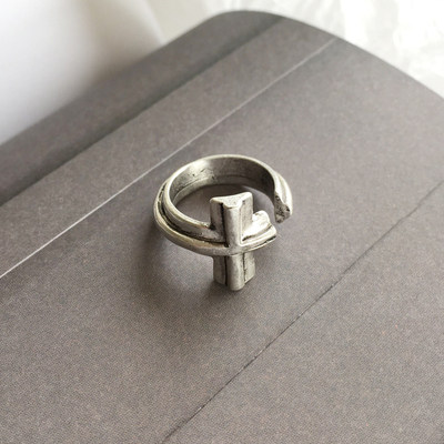 HZ Hip Pop Vintage Silber Metall Punk Kette Kreuz Offene Ringe Gürtel Schnalle Finger Ringe für Frauen männer Party schmuck: 8