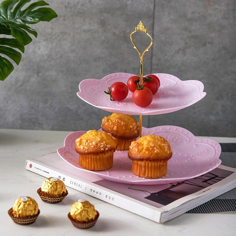 Detachable Cake Stand European Style 3 Tier Pastry Cupcake Fruit Plate Serving