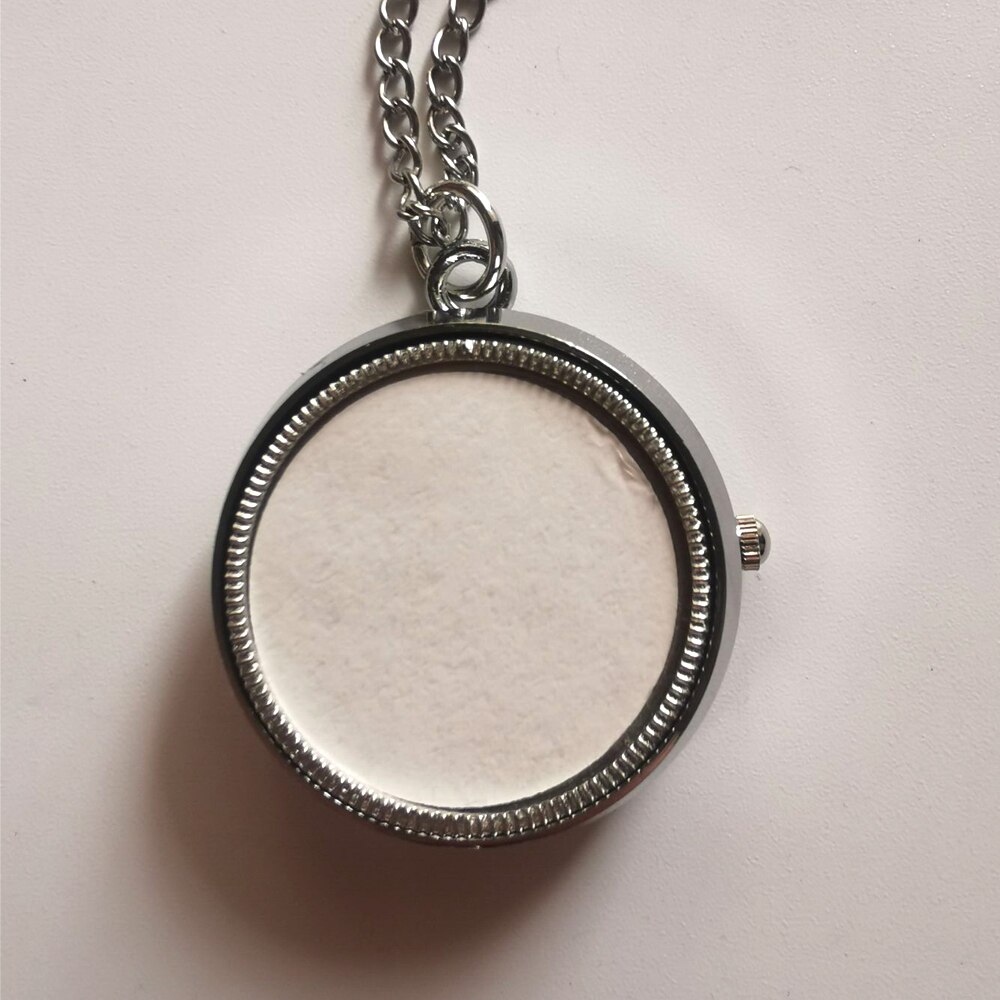 (2219) 12 Stks/partij Vintage Roterende Tol Diy Sticker Foto Epoxy Zakhorloge Ketting Hanger Xmas Vriend Party: Silver