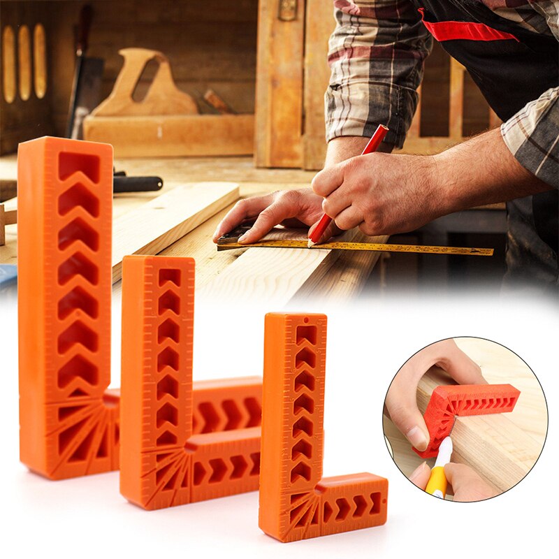 90 Degree Red Right Angle Auxiliary Locator 3 Inch Woodworking Tools Plastic Square Angle Ruler Holder Woodworking Tool