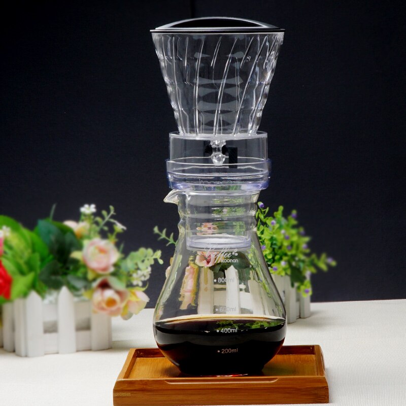 Water Drip Coffee Machine Reusable Filter Tools Glass Espresso Coffee Dripper Pot Ice Cold Brew Coffee Maker BDH-04