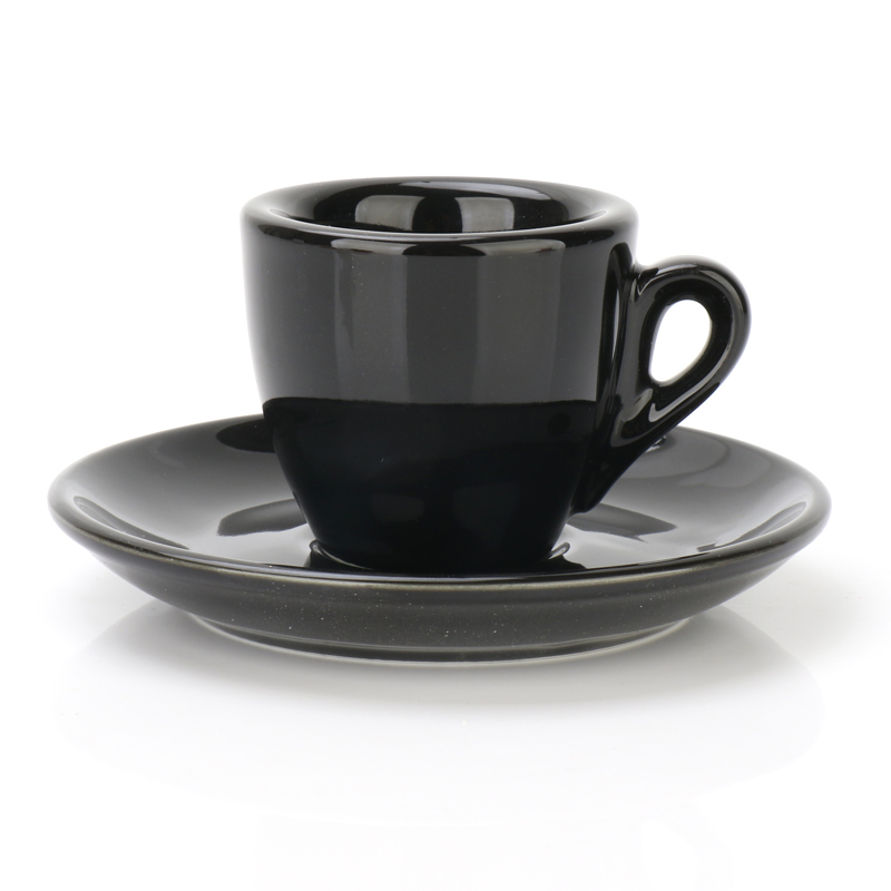Tazas y platillos de Espresso italianos de 50ml, taza de Espresso de cerámica con aislamiento térmico grueso de larga duración, artículos especiales para café