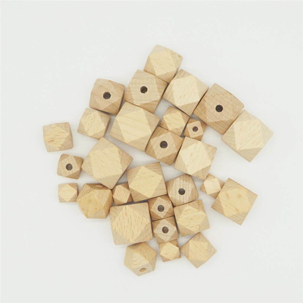 10Pcs Houten Geometrische Hexagon Kralen DIY Ongeverfd Baby Bijtring Ketting Accessoire