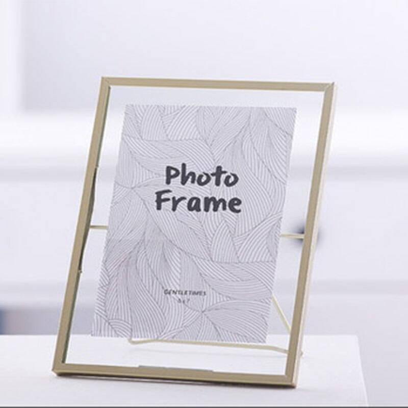 Cat Bracket Metallic Glass Photo Frame Portrait Holder Freestanding DIY Photo Frame Desktop Display Home Decoration: Gold / 6 inch