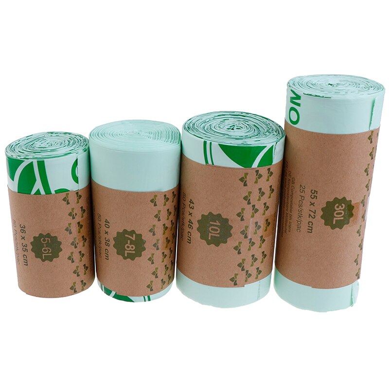 1roll Kitchen Environmentally Biodegradable Garbage Bags Garbage Bags Compostable Degradable Garbage Bags 50pcs/1roll