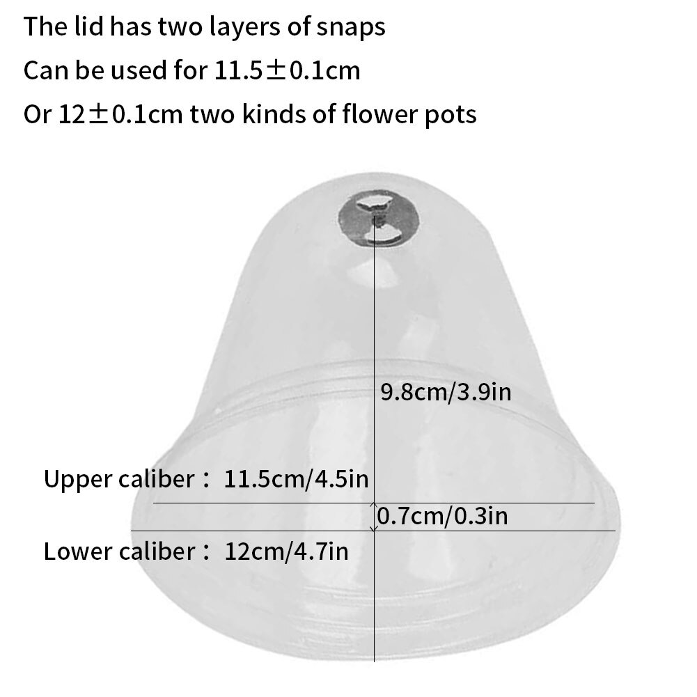 4PCS Plant Dome Bell Cover Anti-Freeze Transparent Plastic Greenhouse For Outdoor Garden Backyard Mini Protector Cover