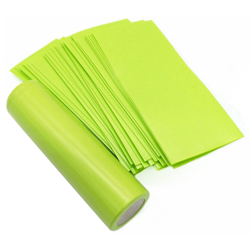 100Pcs/Pack 21700/20700 Battery Sticker A-touch Colorful 18650 Battery Wrap Protective Skin Sleeve PVC Heat Shrinkable Tubing: Avocado Green-100pcs
