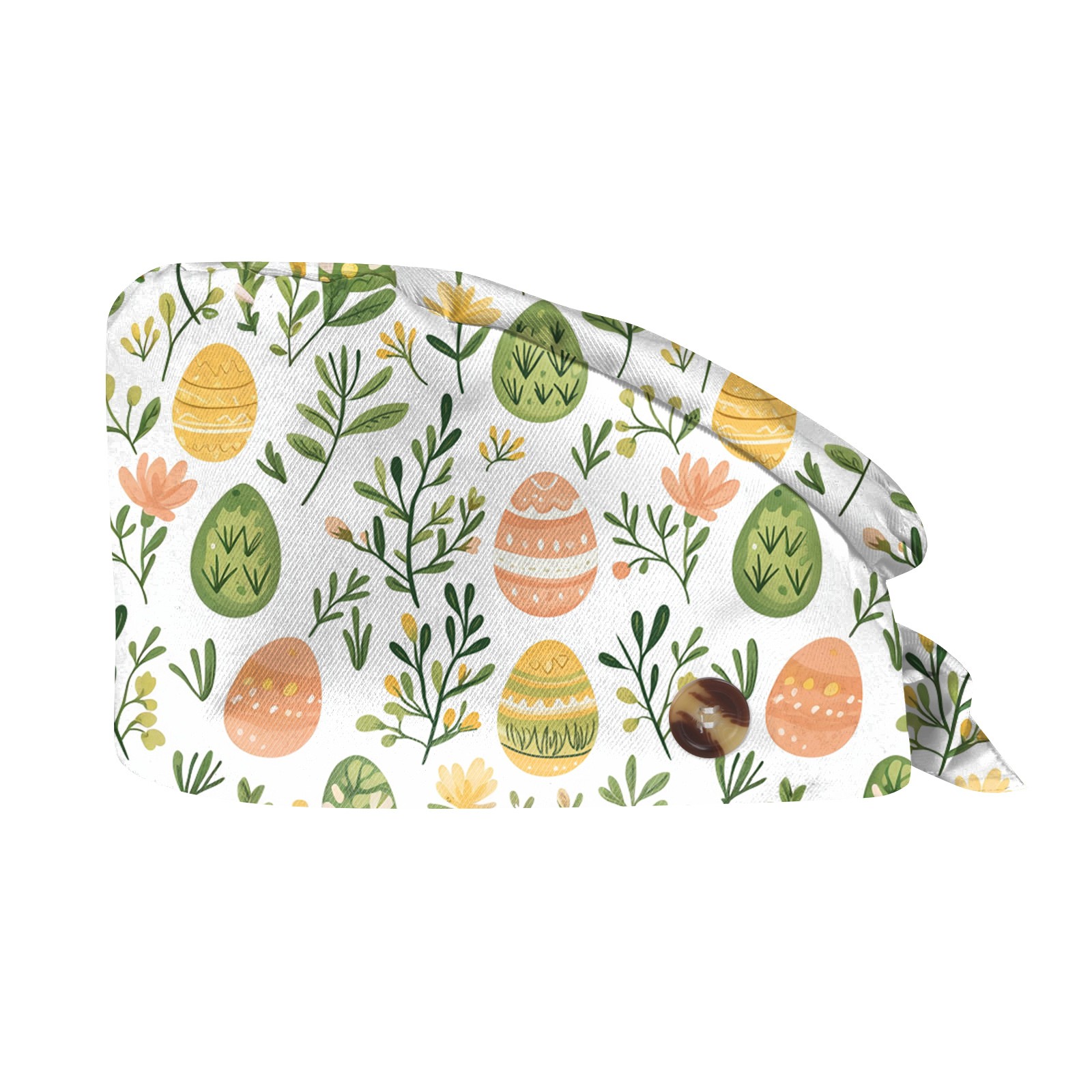 Gorros exfoliantes de Pascua con estampado de huevos y conejos, gorro de enfermera, gorro de trabajo para agencia de mascotas, accesorios para enfermeras, suministros de Pascua, gorro clínicos: Rojo