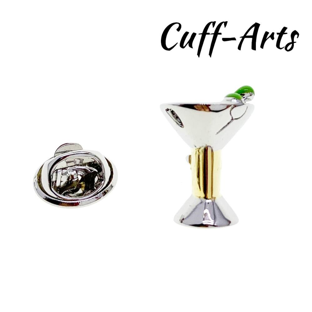 Lapel Pin Badges for Men Cocktail Martini Glass Lapel Pin Brooches Classic Novelty Lapel Pin By Cuffarts P10369: Default Title