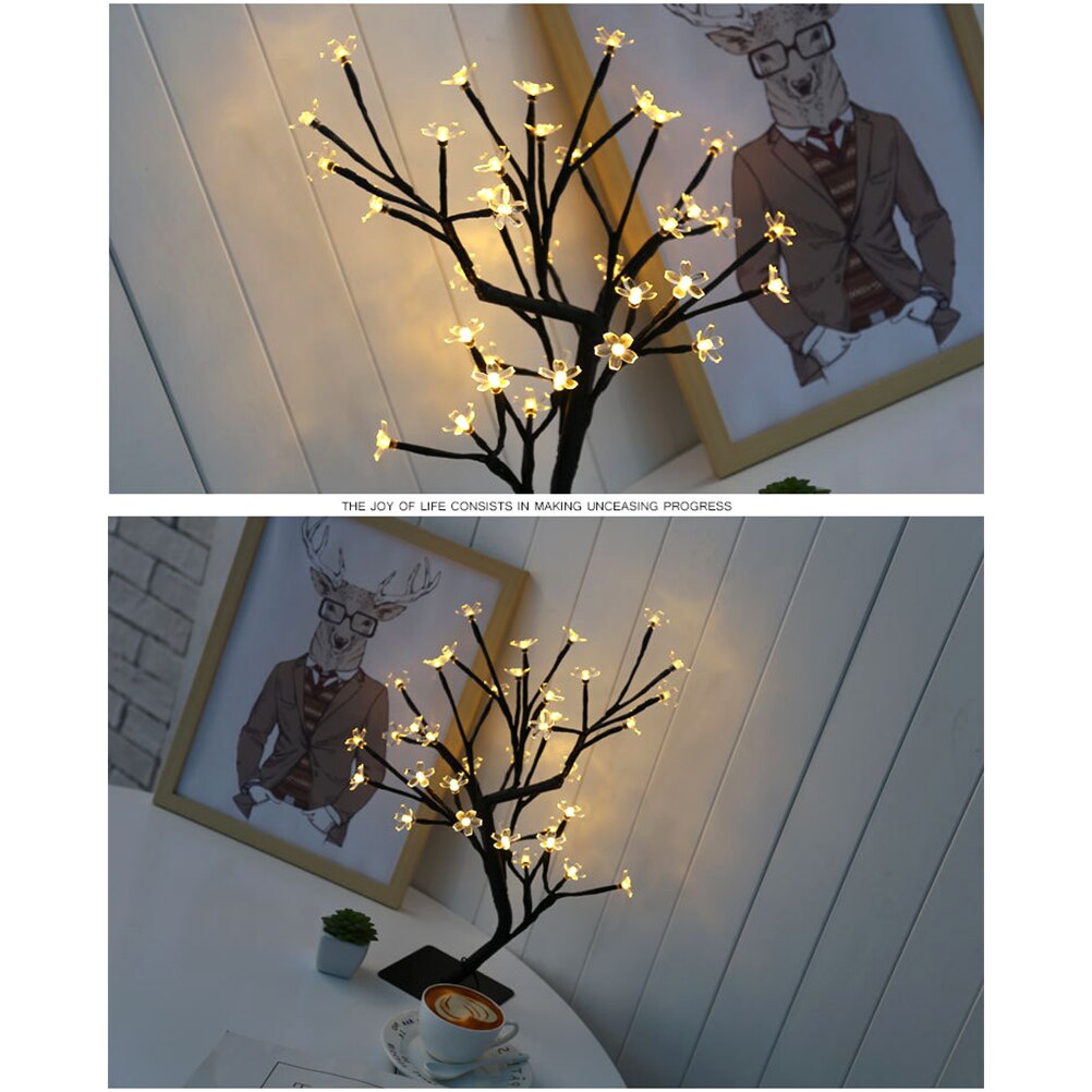 LED Cherry Blossom Light Desk Light 48LED Table Tree Lamp Home Party FestivalDecoration Festoon Led Light Christmas Fairy Lights