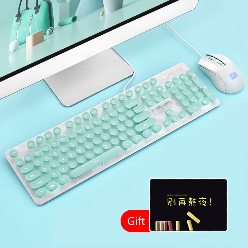 USB Wired Gaming Backlit Keyboard Mouse Combo Ergonomics Keyboard Optical Mouse For Macbook Lenovo Dell HP Asus Laptop Computer: Green