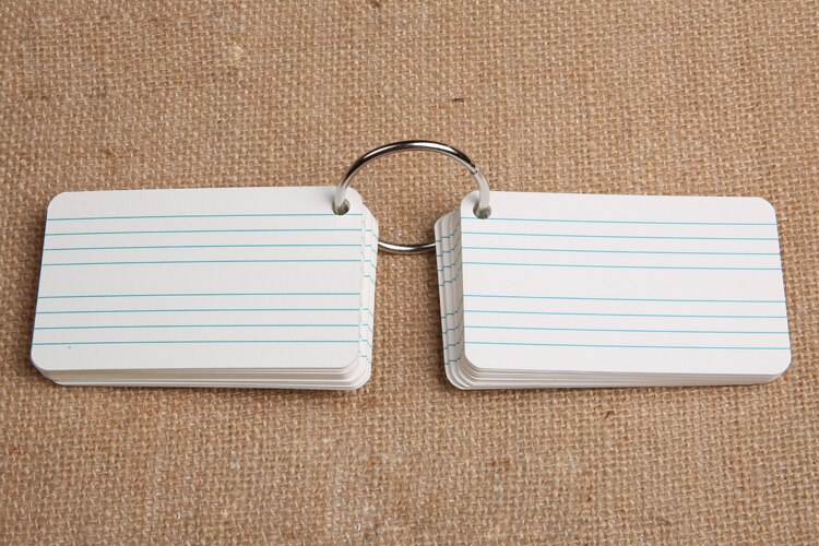 small 50 Unruled Blank Pages Notepad Word Cards, Binder Ring Easy Flip FlashCards alphabet cards for study