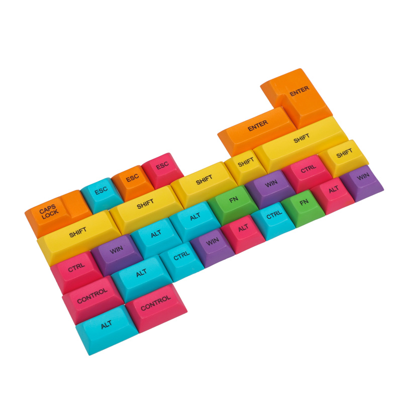 DSA Profile PBT CMYK RGB White Modifiers 30 Keys Dye Sub Blank Keycaps For Cherry MX Mechanical Keyboard: RGB Dye Sub